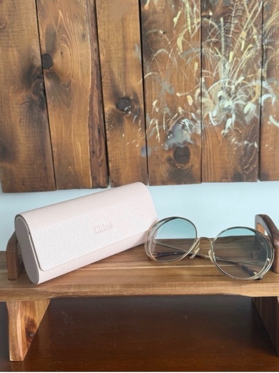 Chloe Round Sunglasses (Hanah Collection) w/ Green Gradient Lenses & Gold Frame main image 7